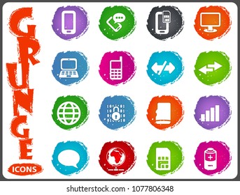 Mobile connection grunge icons for user interface design