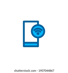 Mobile connection icon in blue color style. Connection and network icon