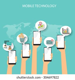 mobile connection infographics element and background. social media icon. Can be used for business data, web design, brochure template, advertising. text can be added. vector illustration