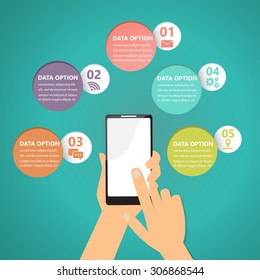 mobile connection infographics element and background. social media icon. Can be used for business data, web design, brochure template, advertising. text can be added. vector illustration