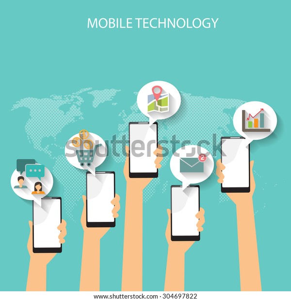 Mobile Connection Infographics Element Background Social Stock Vector (Royalty Free) 304697822