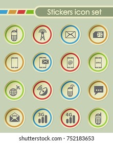 mobile connection round sticker icons for your creative ideas