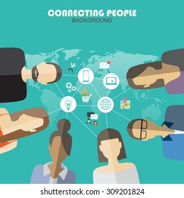 mobile connection social media infographics element and background. social media icon. Can be used for business data, web design, brochure template. text can be added. vector illustration