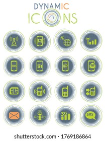 iconos vectoriales de conexión móvil sobre fondo blanco con líneas dinámicas para animación para diseño de interfaz web y de usuario