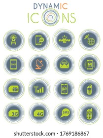 iconos vectoriales de conexión móvil sobre fondo blanco con líneas dinámicas para animación para diseño de interfaz web y de usuario
