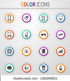 Mobile connection vector icons for user interface design