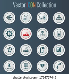 Mobile connection vector icons for user interface design