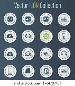 Mobile connection vector icons for user interface design