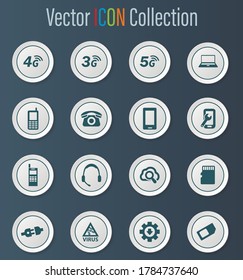 Mobile connection vector icons for user interface design