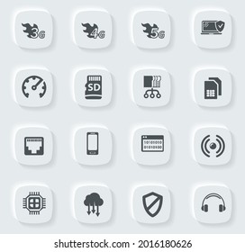 Mobile connection vector icons for user interface design