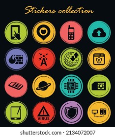 Mobile connection vector icons for user interface design