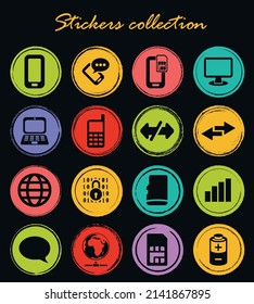 Mobile connection vector icons for user interface design