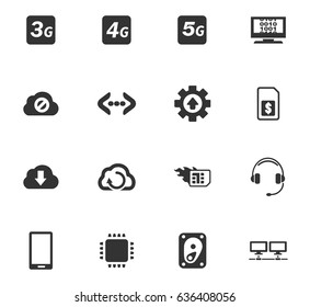 Mobile connection vector icons for user interface design
