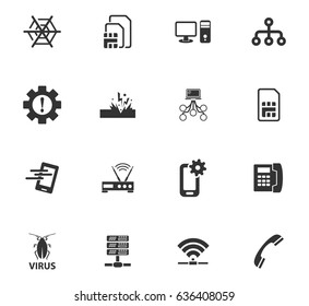 Mobile connection vector icons for user interface design