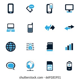 Mobile connection vector icons for user interface design