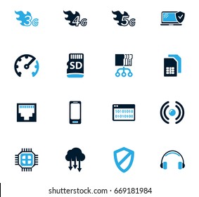 Mobile connection vector icons for user interface design