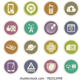Mobile connection vector icons for user interface design