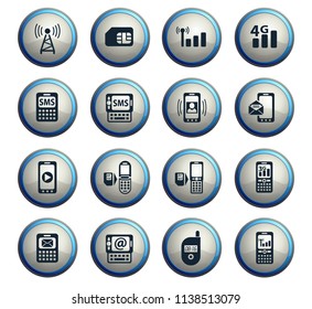 mobile connection web icons for user interface design