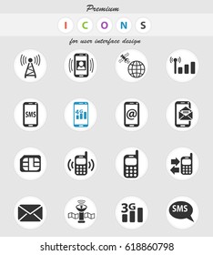 mobile connection web icons for user interface design
