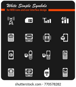 mobile connection web icons for user interface design