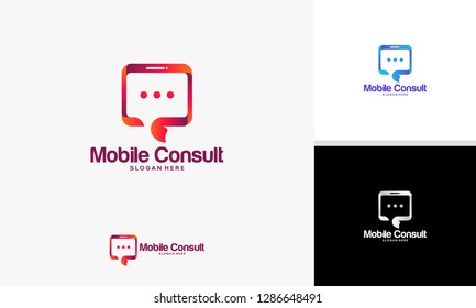 Mobile Consult logo designs vector, Phone Advice logo template designs