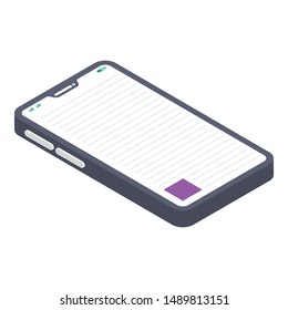 Mobile content icon in isometric design.