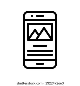 Mobile content vector, Social media line design icon