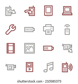 Mobile content web icons set