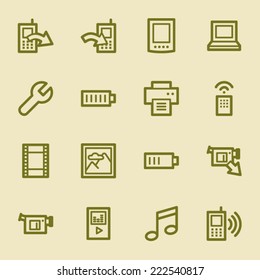 Mobile content web icons set