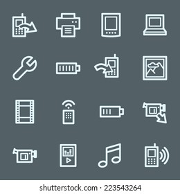 Mobile content web icons set