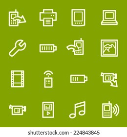 Mobile content web icons set