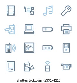 Mobile content web icons set