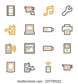Conjunto de iconos web de contenido móvil