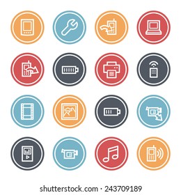 Conjunto de iconos web de contenido móvil
