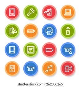 Mobile content web icons set