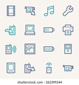 Mobile content web icons set