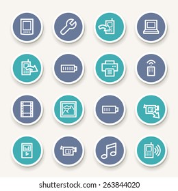 Conjunto de iconos web de contenido móvil