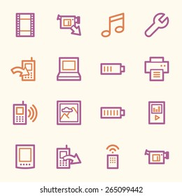 Conjunto de iconos web de contenido móvil