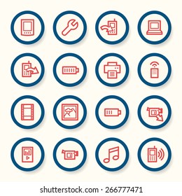 Mobile content web icons set