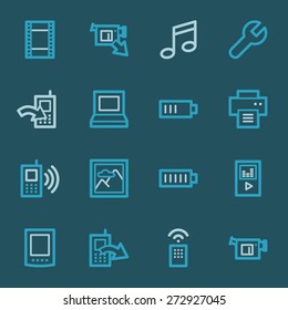 Mobile content web icons set