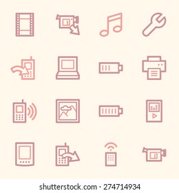 Mobile content web icons set