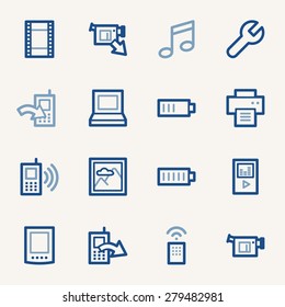 Mobile content web icons set