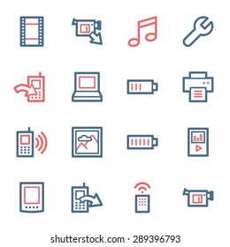 Mobile content web icons set
