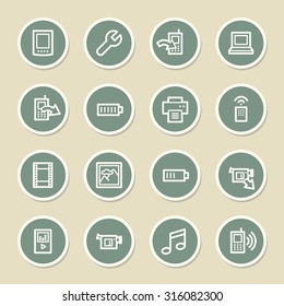 Mobile content web icons set