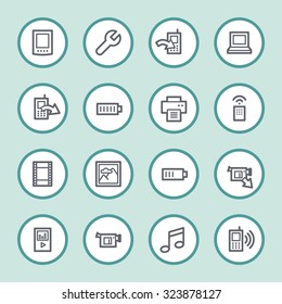 Conjunto de iconos web de contenido móvil