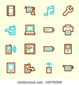 Conjunto de ícones da Web de conteúdo móvel