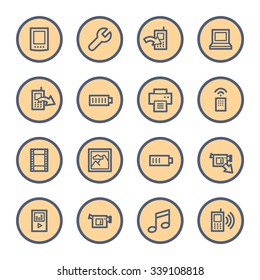 Mobile content web icons set