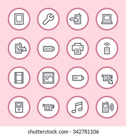 Conjunto de ícones da Web de conteúdo móvel