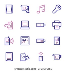 Conjunto de iconos web de contenido móvil