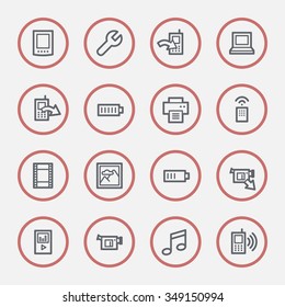 Mobile content web icons set